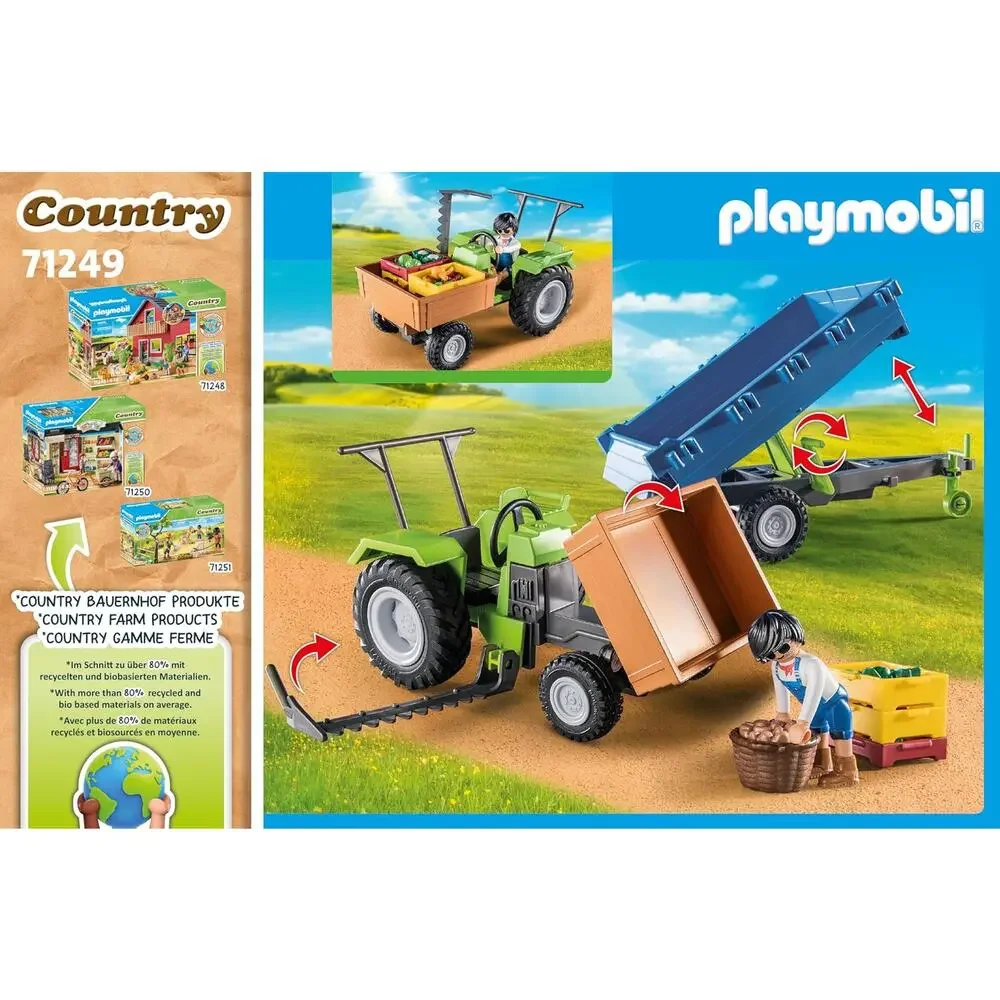 Playmobil Country Harvester Tractor with Trailer Set 71249 New In Box (NIB)